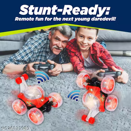 : 🚗 Rechargeable 360° Remote Control Stunt Car (Multicolour) TRENDOVERSE